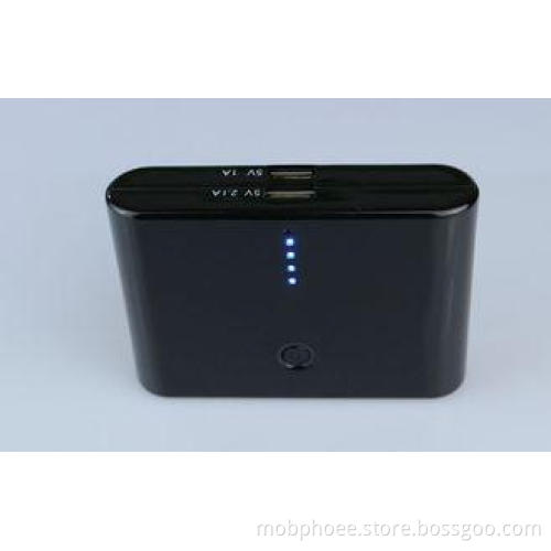 Black 15000mah Dual USB Power Bank 18650 Lithium Battery Fo